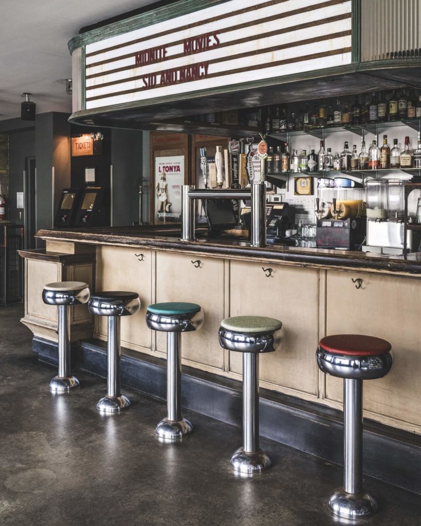 Nitehawk Cinema's bar, with a deliciously vintage vibe