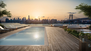 420 Kent Avenue rooftop pool, design by ODA New York