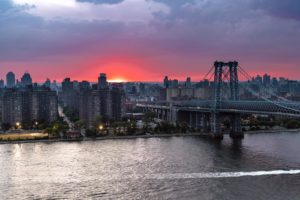 Sunset View of River City and Williamsburg Bridge