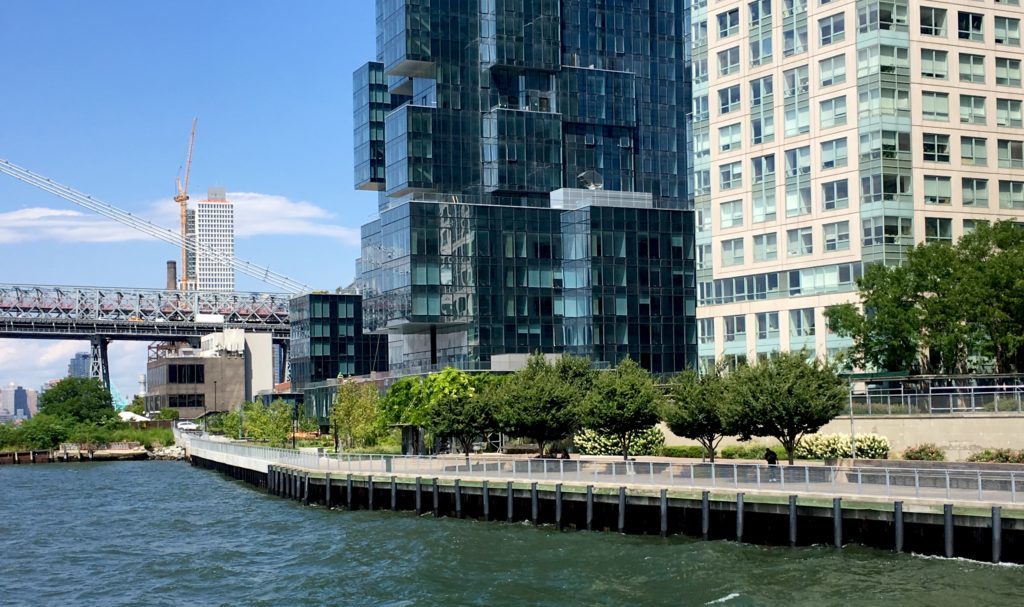 Here’s a view of the shoreline green space behind Spitzer Enterprises’ glass towers. Eagle photo by Lore Croghan